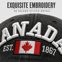 Casquette de baseball vintage lavée en coton avec broderie personnalisée feuille d'érable, style sportif, visière incurvée réglable, streetwear unisexe pour l'extérieur
