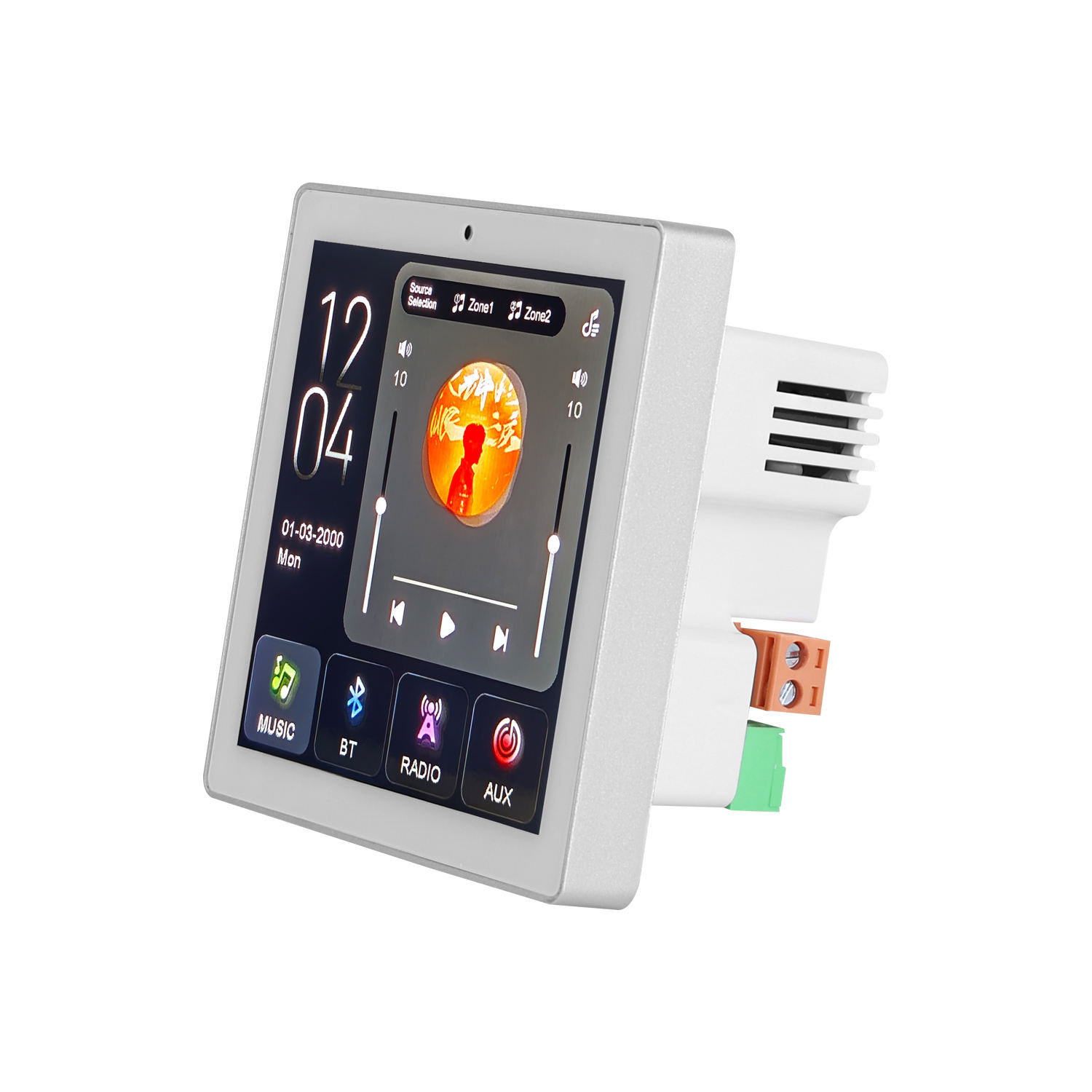 4x25W 2-Zone Wall Amplifier USB TF FM EQ Audio Amplifier for Home Hotel Automation White Black DZA-425 5-Year Warranty · image 2