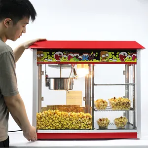 Máquina automática de palomitas de maíz de alta calidad, máquinas de palomitas de maíz con pantalla de calentador de alimentos