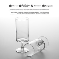 Verre à cocktail minimaliste sans plomb à pied haut et côtés droits, capacité 301-400 ml, idéal pour les restaurants, pour les boissons pétillantes
