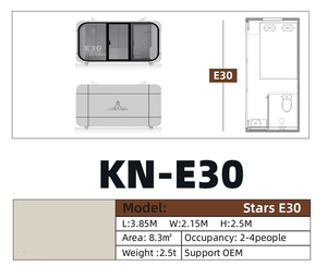 Cápsula espacial prefabricada portátil 20Ft 40Ft Office Pod contenedor aislado hogar lujo móvil Apple cabina casa para la venta - Product Image 2
