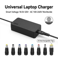 Adaptateur secteur GaN 45W 65W 100W, design fin, alimentation DC 9-48V avec prise d'entrée C6 C8 C14 pour LED, DVR, moniteur, appareil réseau