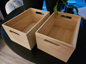 Caisses en bois, bacs en bois pour l'organisation de garde-manger, rangement de placards, arts et artisanat, organisateurs de meubles, conteneurs pour l'organisation - Product Image 2