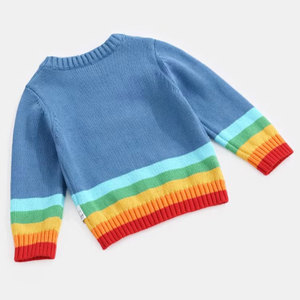 <span class=keywords><strong>Pull</strong></span> en laine tricoté à la machine pour bébé garçon, à manches longues, avec motifs jacquard, vêtements pour garçon, tricot personnalisé - Product Image 3
