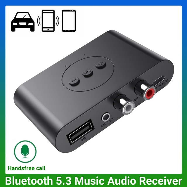 B21 New BT 5.3 Audio Receiver NFC U Disk RCA 3.5mm AUX USB Stereo Music Wireless Adapter With Mic for Car Kit Speaker Amplifier