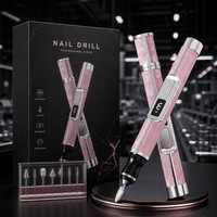 Machine à ongles portable rechargeable, lime à ongles électrique avec lumière LED pour manucure et pédicure à domicile, vente en gros