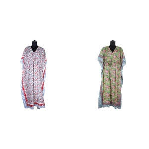 คาฟตันผ้าฝ้ายพิมพ์ลายดอกไม้แบบเรียบง่ายและประณีต - Product Image 1