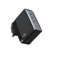 Adaptateur secteur portable 100W USB-C 4 ports à charge rapide pour téléphone portable et ordinateur portable, fonction PD QC 3.0, OTP OVP, pour voyages aux États-Unis, en Europe et au Royaume-Uni