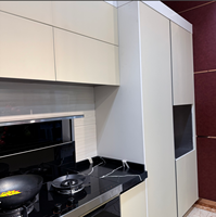GAMSUNG Robinet d'armoires de cuisine modulable en acier inoxydable sur mesure Eco-Friendly Elegant Marble Laminate 3D Glass Design for Home
