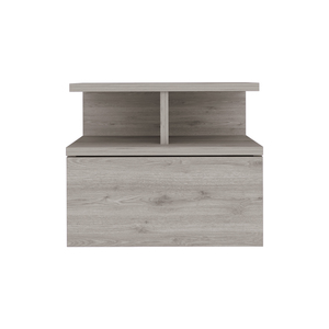 Adele Floating Nightstand With Drawer And Open <b>Shelves</b> For <b>Bedroom</b> Wall Mount Storage - Product Image 2