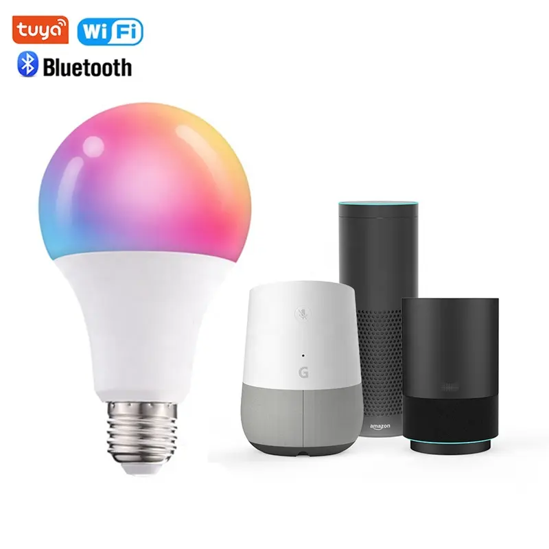 10W Tuya ampoule intelligente RGB + CCT ampoule variable A60 Smart Led Light WIFI Connect B22 E26 E27 LED WIFI ampoule intelligente