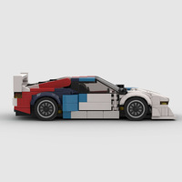 Bloques de Construcción de Plástico ABS Compatibles con las Ladrillas de la Marca, Coche de Carreras Deportivo de Lujo de Partículas Pequeñas, Modelo de Juguete Educativo DIY