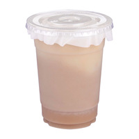Tasse à thé au lait en plastique jetable pour animaux de compagnie avec couvercle transparent Emballage à emporter pour boissons froides Café Thé au citron Utilisation commerciale