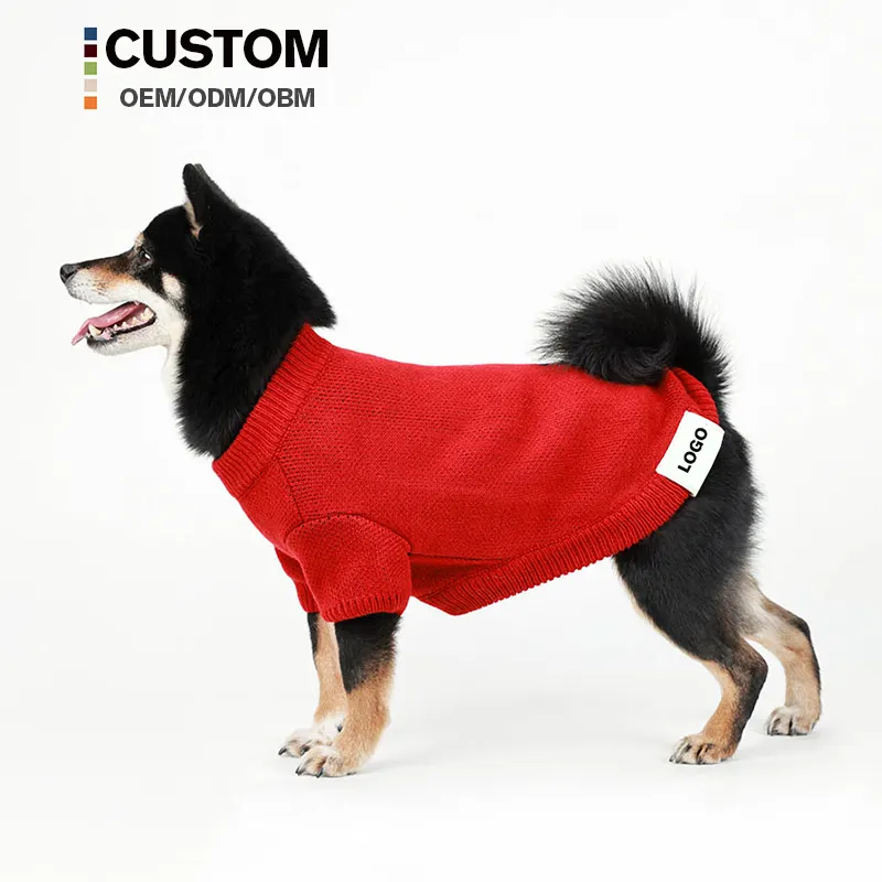 2024 diskon besar pakaian hewan peliharaan sweter anjing kabel rajutan anak anjing peliharaan pakaian sweter rajutan anjing sweater