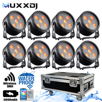 Projecteur LED PAR sans fil étanche IP65 5x18W, alimenté par batterie, RGBWA UV, rechargeable, pour mariage, scène, événement