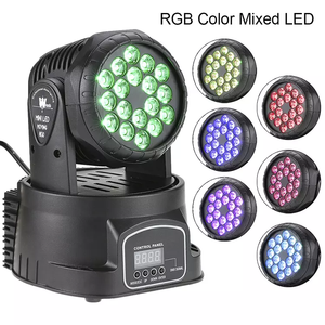 Luz LED RGB 3 en 1 de 18x3W, iluminación de escenario con cabezal móvil, Control DMX - Product Image 5