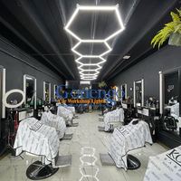 Lumière LED hexagonale pour supermarchés et salons de coiffure, design unique à assembler soi-même