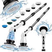 Brosse de nettoyage électrique sans fil multifonction à 9 têtes pour salle de bain, douche, baignoire, carrelage, fenêtre, jantes de voiture