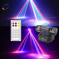 Luz LED giratoria de 36W con efecto láser y estroboscópico 3 en 1, control remoto DMX, para discoteca, bar, club, fiesta, boda, Navidad, efecto de iluminación para escenario