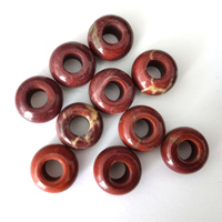 Meilleures ventes perles de jaspe rouge breloque en cristal avec trous de 14x8mm pour bijoux pierres naturelles perles à gros trous