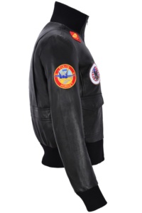 Chaqueta de aviador para mujer, personalizada, 100% cuero napa negro genuino, estilo Top Gun, acabado vintage, cremallera YKK, privada - Product Image 5
