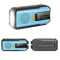 Lámpara LED Portátil Súper Brillante para Camping, 2000mAh, Recargable con Manivela Solar, Radio de Emergencia AM/FM, Banco de Energía de Plástico