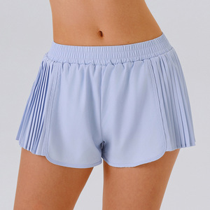 Shorts Deportivos para Mujer de Secado Rápido, Cintura Elástica, Pliegues Laterales, Anti-Transparencia, con Bolsillo Lateral Integrado, para Yoga y Atletismo, Venta al Por Mayor - Product Image 1