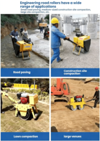 Rouleau compresseur manuel à tambour unique pour travaux routiers - Compacteur vibrant pour machines de construction et compactage du sol