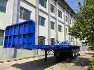 Semi-<span class=keywords><strong>remorque</strong></span> plateau pour transport de conteneurs 40 pieds, 2/4 essieux, 50-80 tonnes, avec instrumentation et cadre de bâche, fournisseur chinois - Product Image 5