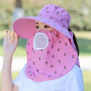 Sombrero de Sol de Ala Ancha Estilo Coreano para Mujer con Protección para el Cuello, Malla Transpirable, Sombrero de Verano para Exteriores - Product Image 5