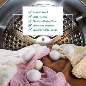 Bolas <span class=keywords><strong>de</strong></span> secador <span class=keywords><strong>de</strong></span> lana, paquete <span class=keywords><strong>de</strong></span> 6 bolas hechas a mano con lana 100% orgánica Premium <span class=keywords><strong>de</strong></span> Nueva Zelanda - Product Image 6