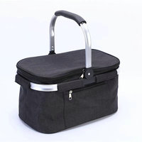 GYMJK Panier de pique-nique isotherme pliable et portable, glacière de camping extérieure grande capacité en tissu Oxford avec feuille d'aluminium 3 couches 1