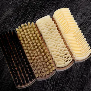 Factory Wholesale Custom Logo Wooden Suede Cleaning Brush Pig Hair Shoe Shine Brush