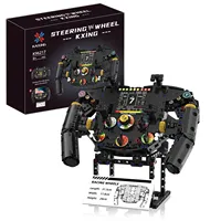 K96217 833 pièces Blocs de construction Volant de course de simulation Modèle de volant de course Support de téléphone portable pour enfants Cadeau de Noël et d'anniversaire