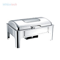 Matériel de restauration en acier inoxydable 201 WT-1116, ensemble de chauffe-plats rectangulaires pour buffet, ensemble de chauffe-plats pour buffet