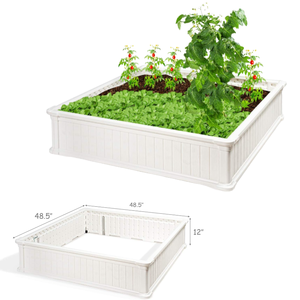 <span class=keywords><strong>Usine</strong></span> directe moderne Texture <span class=keywords><strong>bois</strong></span> Style HDPE 4 FT carré jardinière pour extérieur légume fleur herbe plantation - Product Image 1