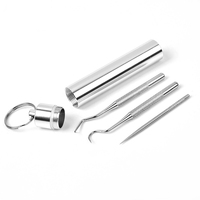 Cure-dents en acier inoxydable portable kit de soins bucco-dentaires outils dentaires en acier inoxydable