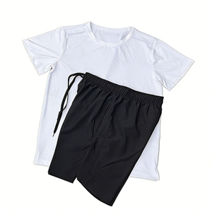 Nouvel ensemble de t-shirts de sport pour hommes à séchage rapide, tricotés, patchwork, respirants et anti-transpiration, pour le fitness et la course, avec blocs de couleur - Product Image 4