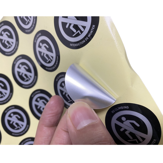 Industrial Electrical Stickers Silver Foil Based Warning Labels Durable for Machinery and Tools