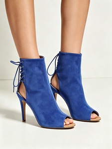 Evkoodance – <span class=keywords><strong>Bottines</strong></span> à bout ouvert en daim bleu roi pour <span class=keywords><strong>femme</strong></span>, talons aiguilles sexy, idéales pour la danse de salon et les soirées latines - Product Image 2