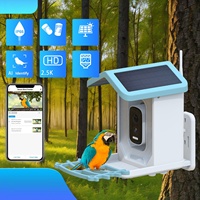 Lecture vidéo en direct HD 1080P à énergie solaire sur téléphone AI Identifier + 10,000 espèces d'oiseaux 2.4G WiFi Mangeoire à oiseaux intelligente pour l'extérieur