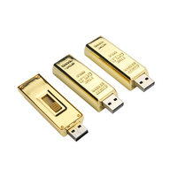 Vente en gros Clé USB de haute qualité 32 Go Barre d'or portable Clé USB haute vitesse en métal Clé USB 2.0 Clé USB