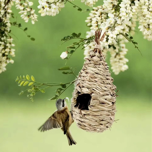 Nid <span class=keywords><strong>d</strong></span>'oiseau créatif tissé à la main, <span class=keywords><strong>d</strong></span>écoration de jardin extérieur, volière écologique en herbe, nichoir <span class=keywords><strong>pour</strong></span> oiseaux, style goutte <span class=keywords><strong>d</strong></span>'eau, cage à oiseaux moderne - Product Image 4