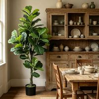 Décoration de mariage en gros d'usine : Arbre artificiel Ficus Lyrata pour hôtels, cafés, maisons, bureaux, jardins, bars et salles.