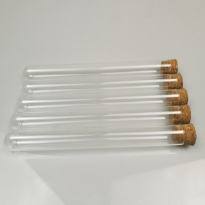Glass Test Tubes 15x150mm With Cork Stoppers Round Bottom Transparent For Honey And Flower Tea - Product Image 2