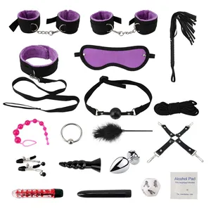 18PCS Bondage restraint kit BDSM Sex manette frusta Plug anale vibratore proiettile giocattolo erotico del sesso per coppie giochi per adulti