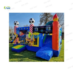 Structure gonflable commerciale portable avec toboggan et château de saut pour enfants, aire de jeux urbaine, château de saut pour chiens, parcours d'obstacles en PVC - Product Image 4