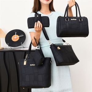 2026 Women PU Handbag Set 6pcs Waterproof Ladies Tote Bag <b>Shoulder</b> Bag Purse Set for Outdoor Travel Business - Product Image 1