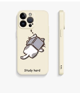 Nghiên Cứu Cứng Mèo In Ấn Cạnh Thẳng Silicone TPU Điện Thoại Di Động Bìa Trường Hợp Đối Với iPhone 7 8 X XR XS 11 12 13 14 15 16 17 Pro Max - Product Image 3