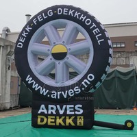 Pneu gonflable géant pour publicité, logo personnalisé, modèle de ballon de roue de voiture gonflable d'extérieur avec base pour l'affichage en magasin de pneus
